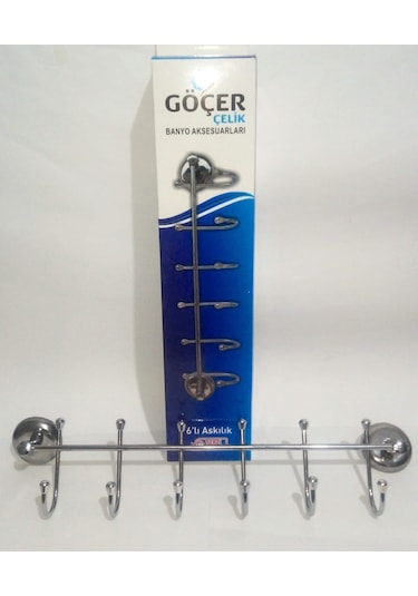 Göçer Çelik 6'Lı Banyo Askısı Krom