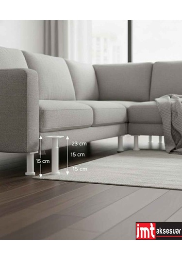5 23 Cm Ayarlanabilir Siyah Destek Ayağı Mobilya Kanepe Baza Koltuk Dolap Ayağı Beyaz
