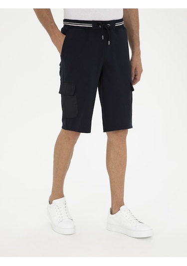 Cacharel Lacivert Slim Fit Kargo Cepli Şort