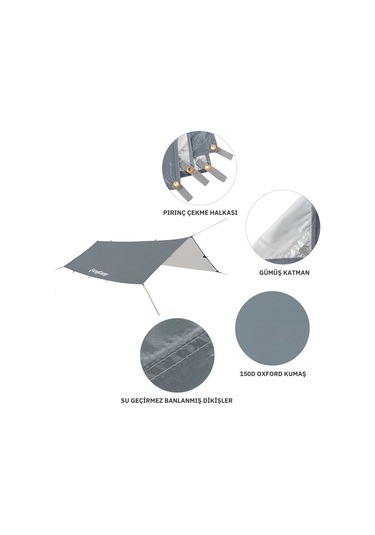 Kingcamp Rimini M Tarp-gölgelik Upf50+ I 300x300 Cm Grey Gri