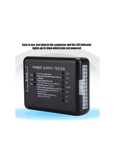 Yaleker Atx Güç Kaynağı Test Cihazı - Voltaj Kontrolü, Led Gösterge, Hızlı Arıza Tespiti, Bilgisayar Teknisyenleri İçin