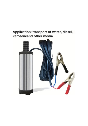 12v Taşınabilir Paslanmaz Çelik Dalgıç Pompa, Dc 12v, Dizel, Kerosen & Su İçin İdeal - Hafif, Kolay Kurulum, 3m Tel, Kömür Yağı, Küçük Boyut