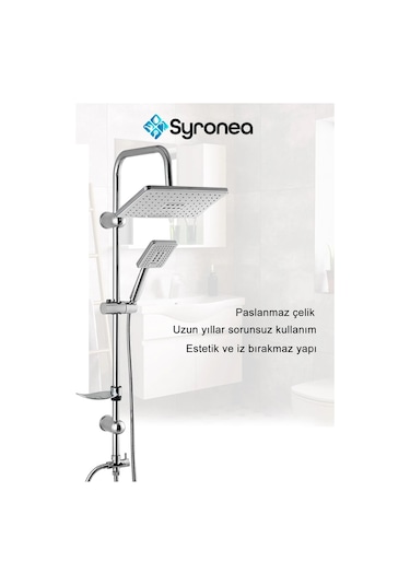 Delta Krom 4 Parça Banyo Mutfak Evye Lavabo Batarya Musluk Seti Duş Bataryası Evye Musluk Krom
