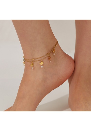 Sones Opk Gz200 Çift Katmanlı Paslanmaz Çelik Kelebek Bileklikler Altın