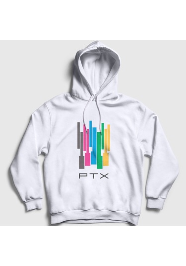 Presmono Unisex Colors Pentatonix Kapüşonlu Sweatshirt Beyaz
