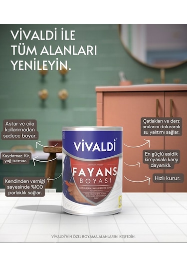 Vivaldi Fayans Boyası - Astar Ve Vernik Gerektirmeyen Boya