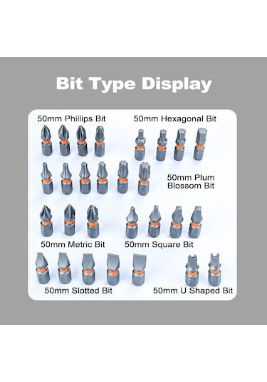 27 Parça Matkap Ucu Seti Darbeli Sürücü Uçları Ve Vidalama