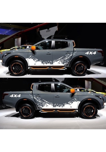 Besthome1 4 Parça Otomotiv Pvc Çıkartma Seti, 190x50cm & 40x10cm, Beyaz/siyah/kırmızı Renkli