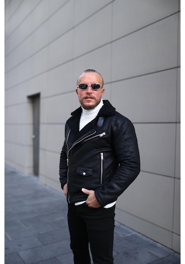 Mero Life Napa Deri İçi Full Kürklü Yüksek Kalite Slim Fit Erkek Mont - Siyah Mero Life Napa Deri İçi Full Kürklü Yüksek Kalite Slim Fit Erkek Mont - Siyah