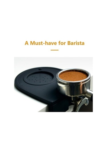 Flybuy Profesyonel Barista Siyah Silikon Tamp Paspası - Dayanıklı Kahve Tampası Siyah