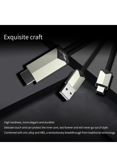 Xiyyadms Mirascreen Tc02 Type-c'den Hd'ye 4k 30hz Ekran Yansıtıcı Kablosu, Usb Beslemeli, Plug And Play, Gümüş-siyah