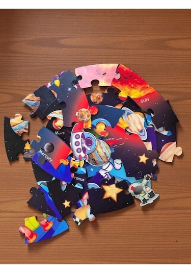 3d Uzay Yolculuğu Büyük Ahşap Puzzle - Büyük Boy 44 Parça - 60 X 60 Cm