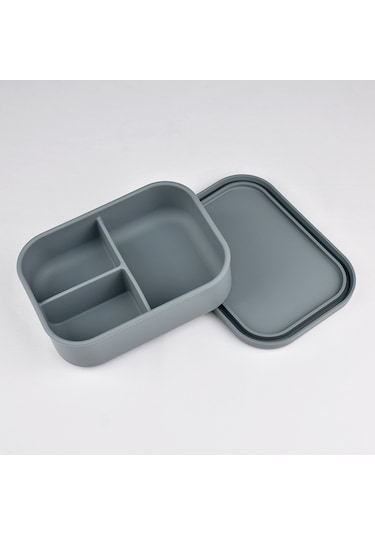 Kare Şeklinde Gıda Sınıfı Silikon Yemek Kutusu A-5 Gri