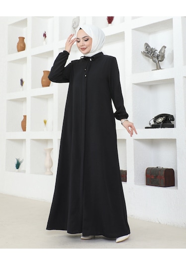 Salaş Kesim Aerobin Kumaş Ferace / Siyah - F137 Siyah