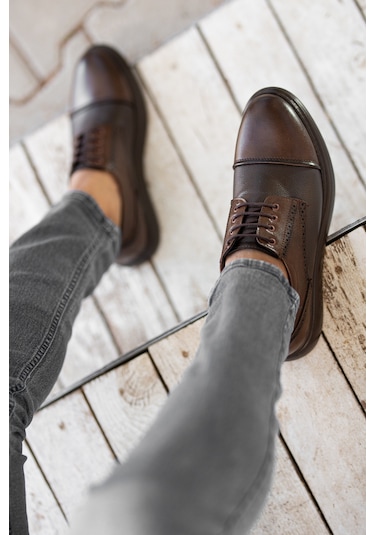 D0235 Günlük Ortopedik Erkek Klasik Garantili Ayakkabı Kahverengi