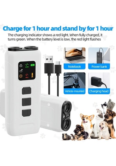 Willowhaven Beyaz Ultimate Dog Trainer: 3x Sonic, 33ft Menzil, Şarj Edilebilir İnsancıl Havlama Kontrol Cihazı