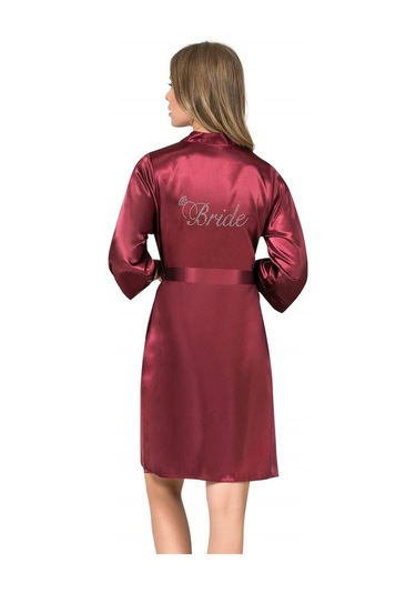 Mtm My The Mall Bordo Kısa Saten Bride Sabahlık Bordo