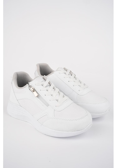 Muggo Asel Bağcıklı Yandan Fermuarlı Ortopedik Günlük Kadın Spor Ayakkabı 001