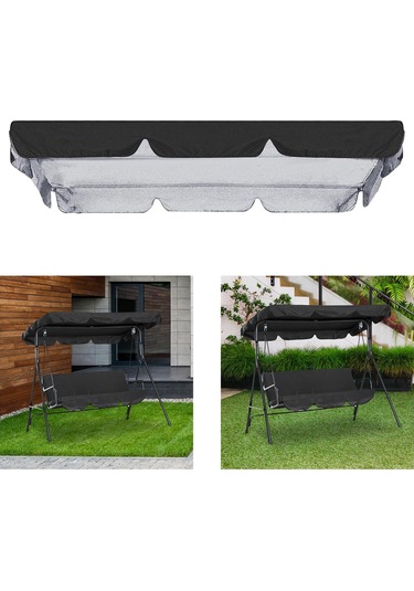 Suntek Salıncak Gölgelik Yedek Kapak Üst Veranda Hamak Siyah