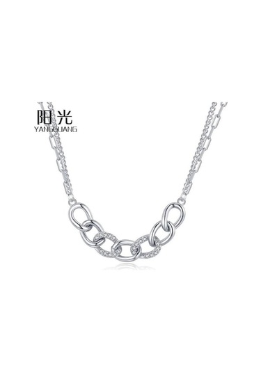 Novahub Altın Tancise S925 Gümüş Kolye Kolye Kadın Moda Çok Yönlü Kolye Moda Hediye - 40+5 Cm Altın