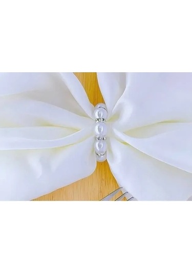 Pazly 6'lı Gümüş Renk Peçete Halkası Seti - Hediye Paketli, Şık Beyaz - Pratik Ve Şık Masa Düzenleri İçin Hediye Seçimi Beyaz