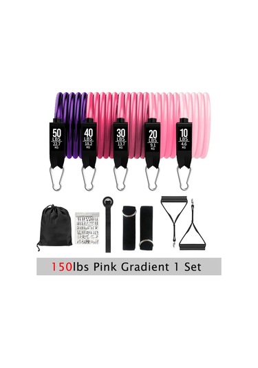 Direnç Bantları Seti Gerginlik Çekme Halatı Erkekler Kadınlar İçin Egzersiz 150lbs Pink Gradient 150lbs Pink Gradient