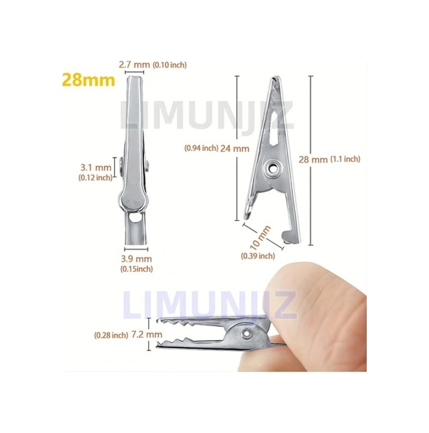 Trendooze Sunshine022 50 Adet 45mm Metal Yaylı Kıskaç Laboratuvar Test Kablolama