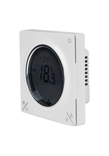 Lemestar 806f Klima Fan Coil Termostati: Mikroişlemci Kontrol, Lcd Ekran, Isı/soğuk Mod, Enerji Tasarrufu, Pc+abs Ateş Dayanıklı Kasa