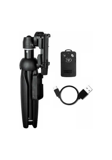 Cbtx Yunteng 9928 Bluetooth Uzaktan Kumandalı Cep Telefonu Selfie Çubuk Tripod 20-100cm Siyah