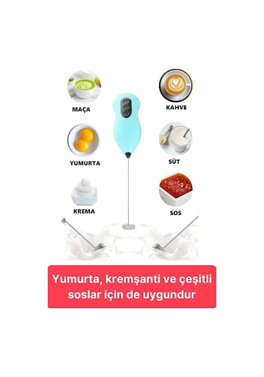 Premium Kalite Pratik Pilli Mini Mikser Kahve Ve Süt Köpürtücüsü Yumurta Çırpıcı Mikser Çok Renkli