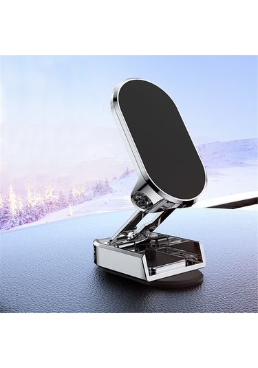 Tenfowee 360 Derece Dönebilen Katlanabilir Araç Manyetik Telefon Tutucu - Kolay Kurulum Ve Geniş Uyumluluk GÜMÜŞ