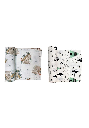 Müslin Örtü İkili 90x90 Minicik Kaktüs Bahçesi-minicik Kuala Sevgisi