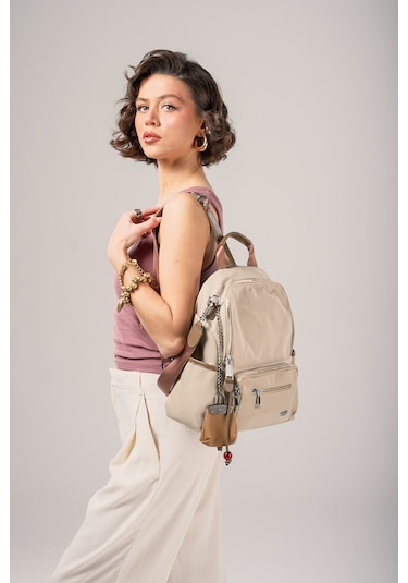 Ççs Kadın Sırt Çantası Ccs18026 Bej Bej