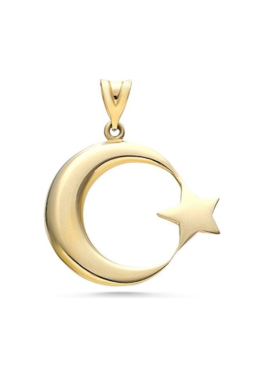 Sefa Gold 14 Ayar Altın Ay Yıldız Kolye Ucusfklu045