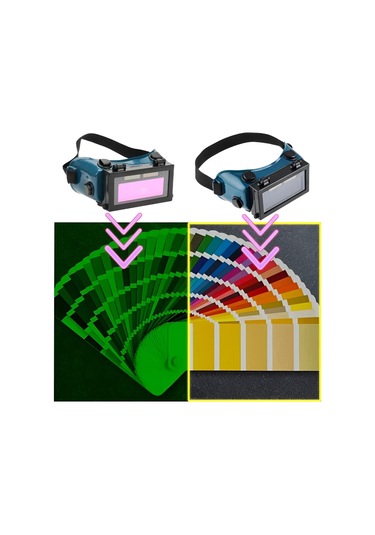 Jeemson Kara-mavi Otomatik Koyuflatan Kaynak Gözlüğü - Uv/ır Engelleme, Plevikli, Akıllı Sensörlü Kaynakçı Göz Koruması