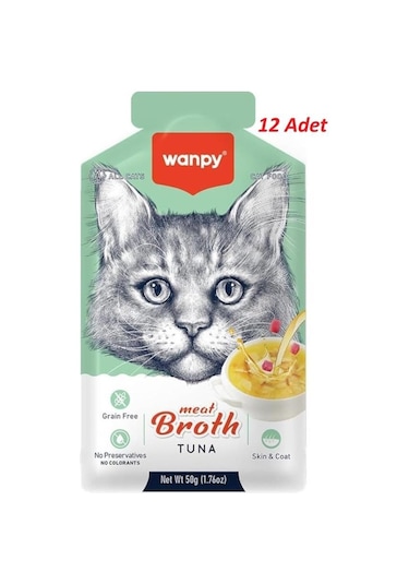 Wanpy Kediler Için Ton Balıklı Kedi Çorbası 12 x 50 G