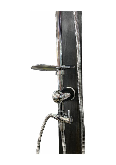 Havuz Duşu Datça Krom Çift Başlıklı Siyah Ahşap Duş Sistemi Diğer