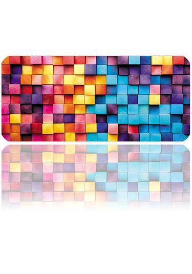 İlyuka Mousepad 90x40cm Büyük Boy Xxl Colorful Wooden Boxes