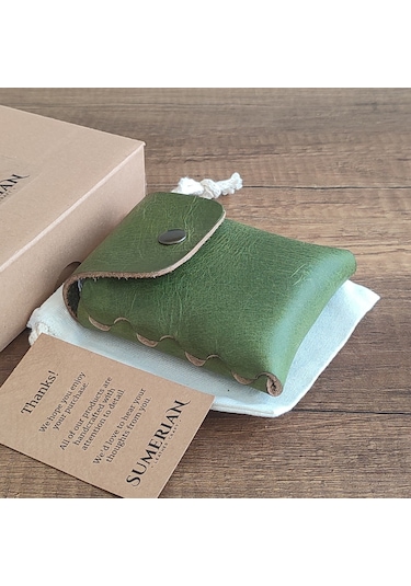 Sumerian Leather Craft Deri Sigara Kılıfı Yeşil 2