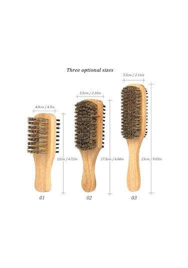 Hfambition Erkek Sakal Fırçası Ahşap Kollü Ev Ve Seyahat İçin Orta Boy Sakal Tıraş Aracı