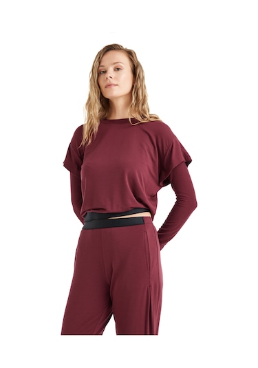 Kadın Pijama Üstü 51641 - Bordo