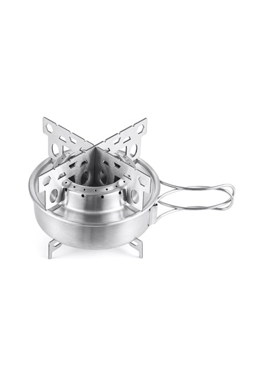 Tomshoo Çapraz Standlı Ve Kapaklı Kamp Alkol Sobası Y27173 Gümüş Gümüş