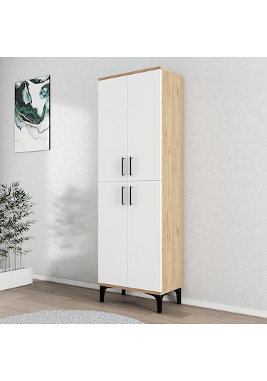 Ferniso Mobilya 4 Kapak 6 Bölmeli Ayakkabılık Ud-beyaz Beyaz