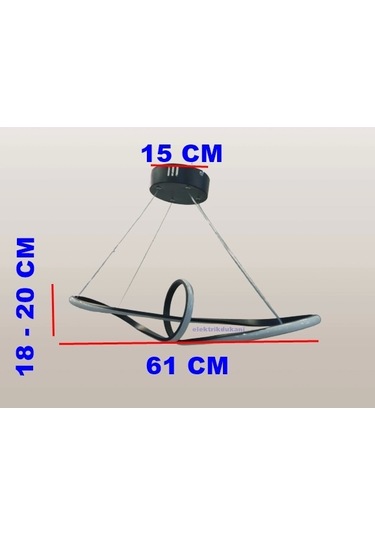 Dmr Çemberli Papyon Sarkıt Led Avize Siyah Kasa Üç Renk 6500k/4000k/3000k Beyaz Ilık/beyaz/sarı Gü Çok Renkli