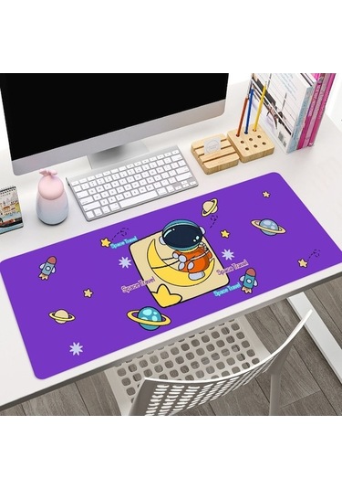 Cbtx Meıleer Hy1228 800x300x3mm Büyük Sümen Ev Ofis İçin Kalınlaşmak Kenar Overlok Kauçuk Mouse Pad - Astronot Astronot