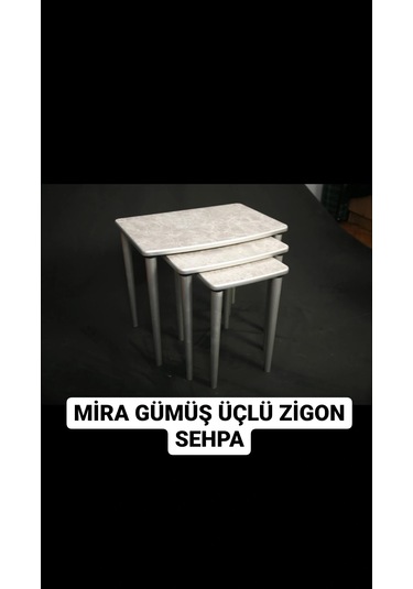 Moleni Mira Gümüş Zigon Sehpa