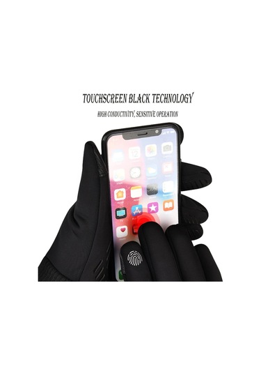 Geeksen "erkek Kışlık Termal Motosiklet Eldiveni - Su Geçirmez, Dokunmatik Ekran, Rüzgar Koruma, Siyah"