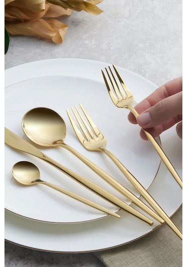 Karaca  Orion Gold 6 Kişilik 30 Parça Çatal Kaşık Bıçak Takımı