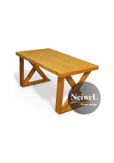 Neiwel Wood Doğal Ahşap Çalışma Ve Ofis Masası-80cm-220cm Açık Ceviz