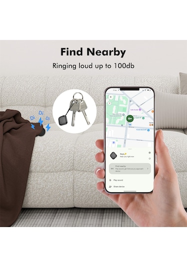 Maiyame Android Cihazlar İçin F02-b Bluetooth Takipçi - Google "cihaz Bul" Uygulaması İle Uyumlu, Anahtar/esya Kayıp Engelleme, Ip67 Su Geçirmez, Değiştirilebilir Pil Beyaz, 1 Adet